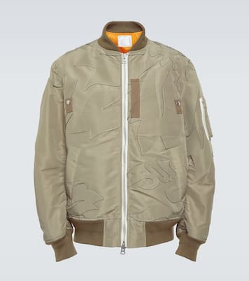 Chaqueta bomber de sarga de nylon bordada | Sacai