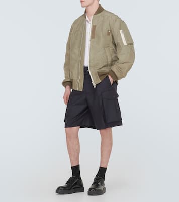 Chaqueta bomber de sarga de nylon bordada | Sacai