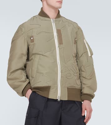 Chaqueta bomber de sarga de nylon bordada | Sacai
