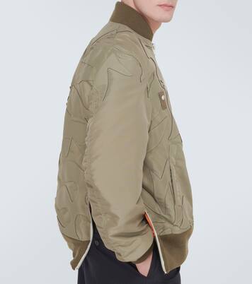 Chaqueta bomber de sarga de nylon bordada | Sacai