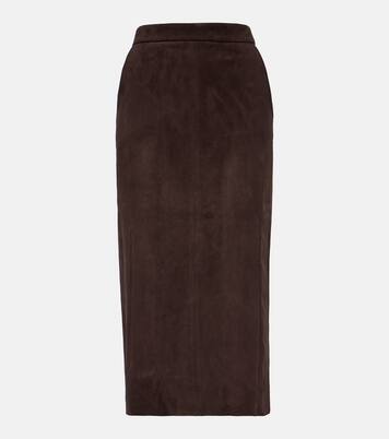 Taylor suede midi skirt | Stouls