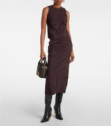Taylor suede midi skirt | Stouls