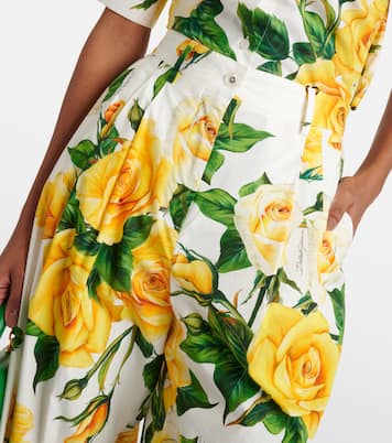 Bedruckte High-Rise-Hose aus Baumwolle | Dolce&Gabbana