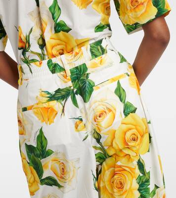 Bedruckte High-Rise-Hose aus Baumwolle | Dolce&Gabbana