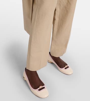 Choc B Mini leather ballet flats | Roger Vivier