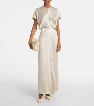 Clutch T-Lock aus Leder mit Shearling | Toteme