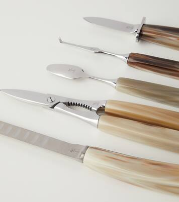 Set di posate da crudités in corno e acciaio inox | Brunello Cucinelli