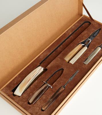 Set di posate da crudités in corno e acciaio inox | Brunello Cucinelli