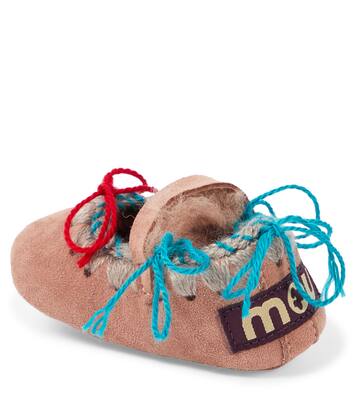 Baby Schuhe aus Veloursleder mit Shearling | Mou Kids