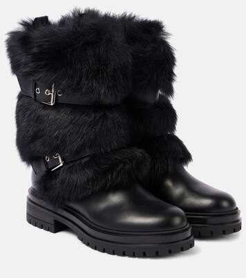 Maverick leather and shearling biker boots | Gianvito Rossi
