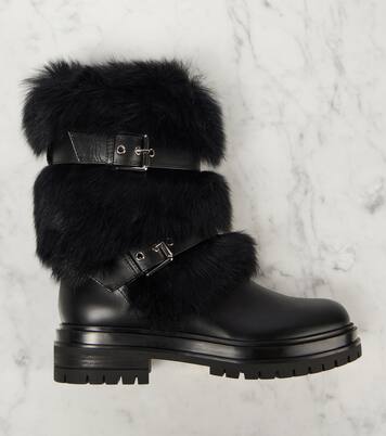 Maverick leather and shearling biker boots | Gianvito Rossi