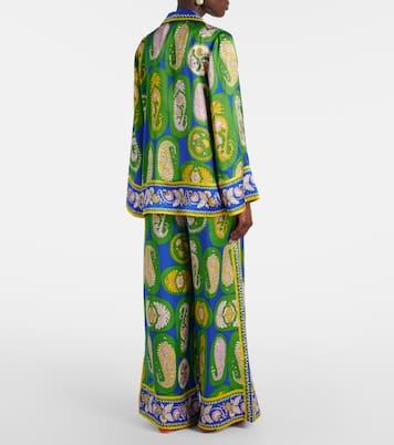 Bedrucktes Hemd aus Seidensatin | Alémais