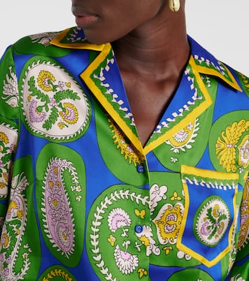 Bedrucktes Hemd aus Seidensatin | Alémais