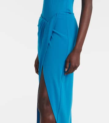 Abito lungo in crêpe drappeggiato | Alex Perry