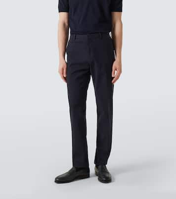 코튼 블렌드 스트레이트 팬츠 | Zegna