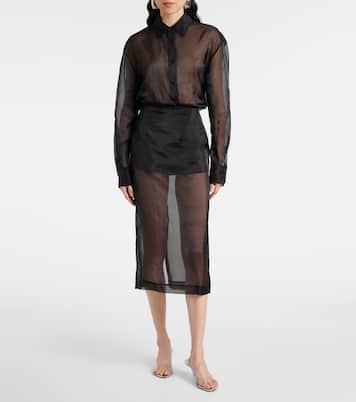 Peri sheer silk-blend shirt | The Frankie Shop
