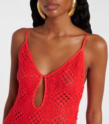 Rayure crochet cotton maxi dress | SIR