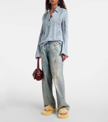 Shearling thong sandals | Acne Studios