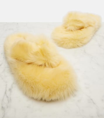 Shearling thong sandals | Acne Studios