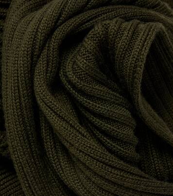 Logo ribbed-knit wool scarf | Gucci