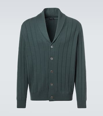 Rib-knitted cashmere cardigan | Kiton