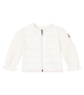 Baby logo wool-trimmed down jacket  | Moncler Enfant