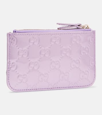 Münzetui GG aus Metallic-Leder | Gucci