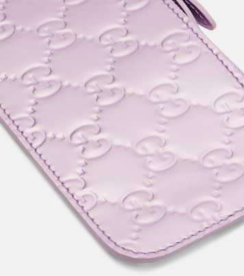 Münzetui GG aus Metallic-Leder | Gucci