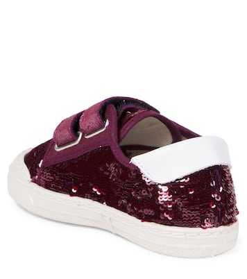 Sequined leather-trimmed sneakers | PèPè