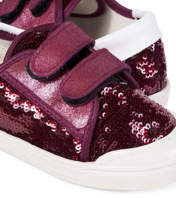 Sequined leather-trimmed sneakers | PèPè
