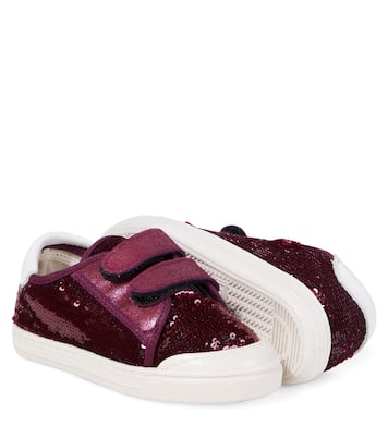 Sequined leather-trimmed sneakers | PèPè