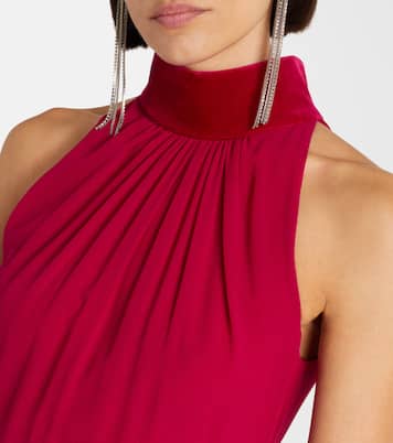 Robe longue en georgette de soie et velours | McQueen