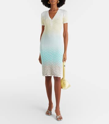 Zigzag knitted cotton-blend midi dress | Missoni