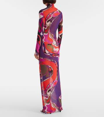 Orchidee mesh maxi dress | Pucci