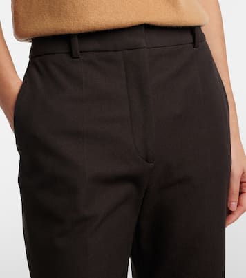 Pantalon évasé Tafira en gabardine à taille haute | Joseph