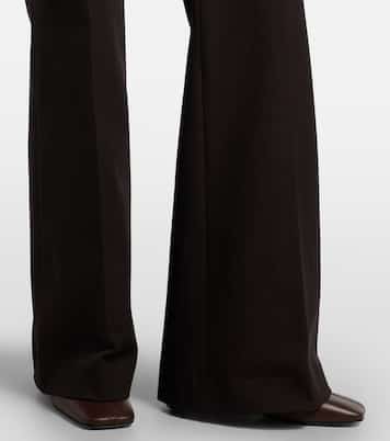 Pantalon évasé Tafira en gabardine à taille haute | Joseph