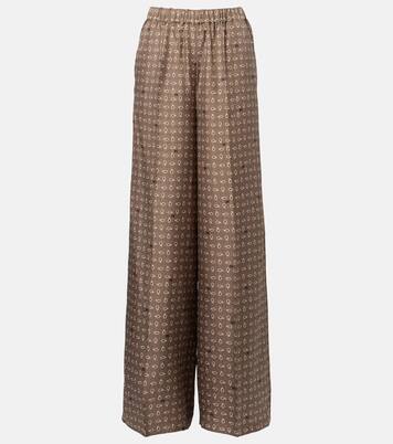 Pantalon ample Vischio imprimé en satin de soie | Max Mara