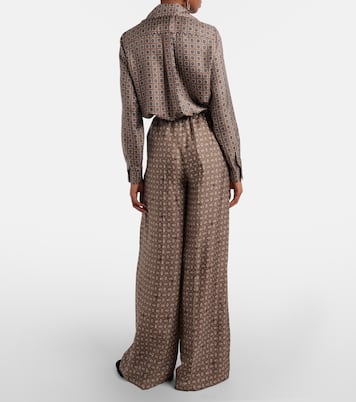 Pantalon ample Vischio imprimé en satin de soie | Max Mara