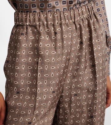 Pantalon ample Vischio imprimé en satin de soie | Max Mara