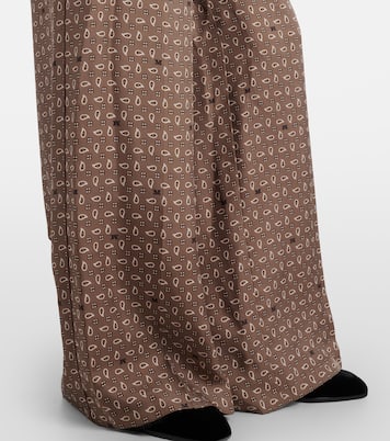 Pantalon ample Vischio imprimé en satin de soie | Max Mara