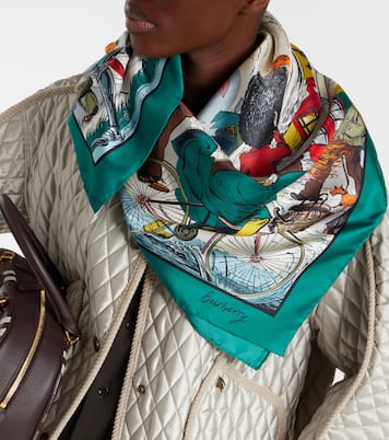 Printed silk twill scarf | Burberry