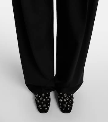 Narcisa crystal-embellished suede mules | Veronica Beard