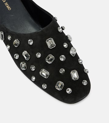 Narcisa crystal-embellished suede mules | Veronica Beard