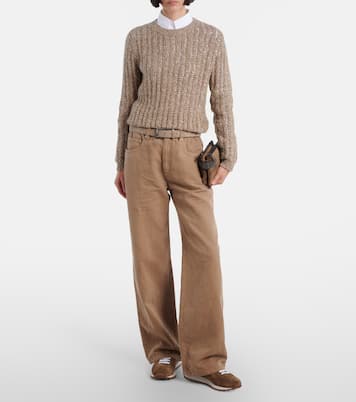 Sneakers Monili aus Veloursleder | Brunello Cucinelli