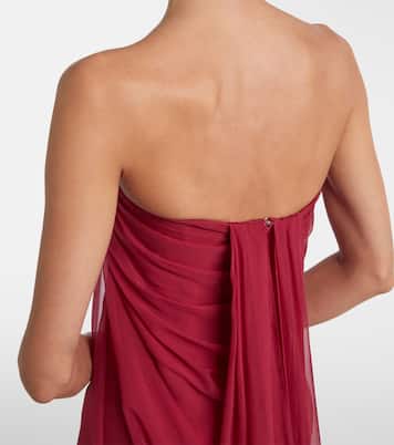 Abito lungo in chiffon di seta | McQueen