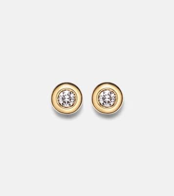 Pavé 18kt gold earrings with diamonds | David Yurman