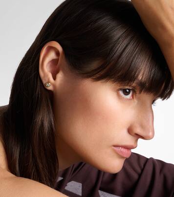 Pavé 18kt gold earrings with diamonds | David Yurman