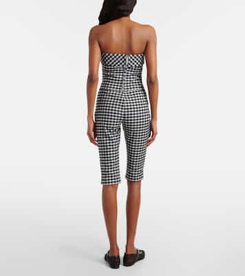 Chiara gingham cotton-blend capri pants | Posse