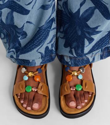 Paula's Ibiza Pebble Beads leather sandals | Loewe