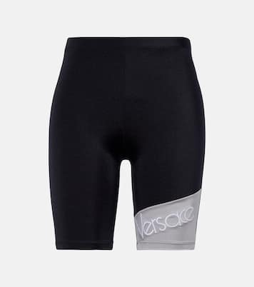 Logo embroidered biker shorts | Versace